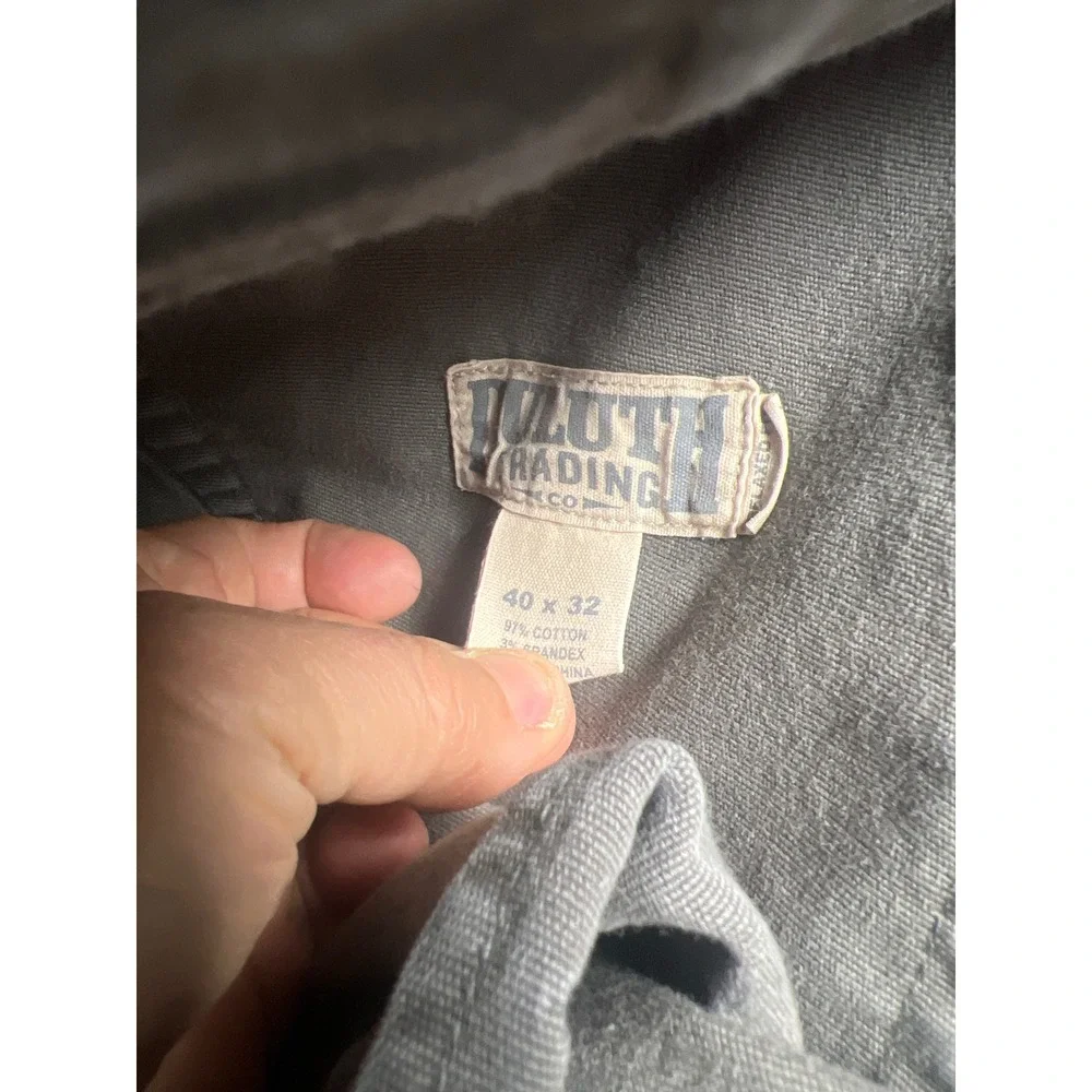 Duluth Trading Co Flex Fire Hose Pants Mens 40x32 Gray Canvas Work‎ Utility